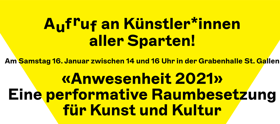 «Anwesenheit 2021» Eine performative Raumbesetzung für Kunst und Kultur